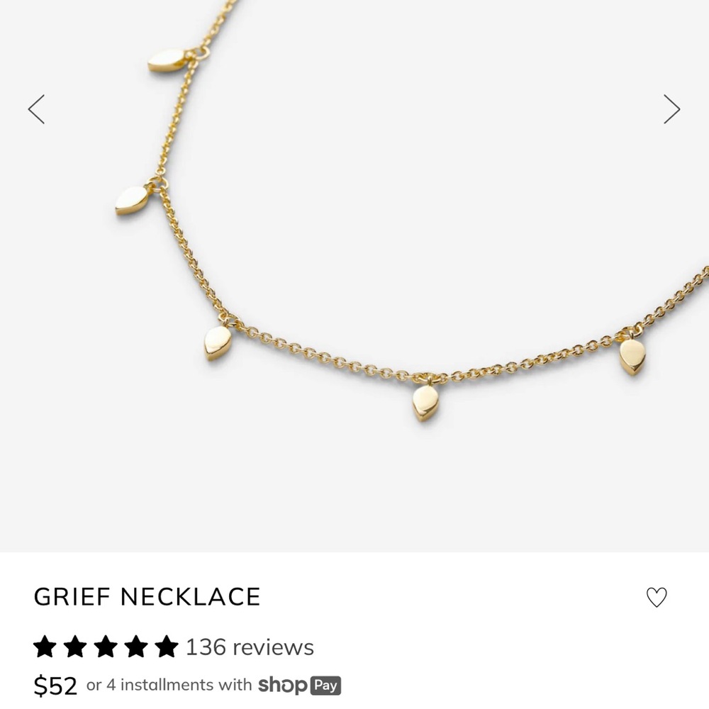 Bryan Anthonys Tear Drop Necklace Gold “grief”